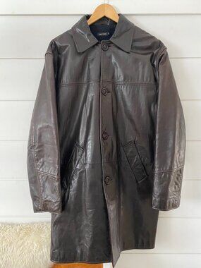 Brown Leather Men's Rudsak Coat Size Medium